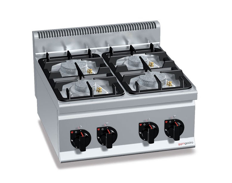 Плита газовая с 4 конфорками (19 кВт) с автоподжигом GGM Gastro GHB663P