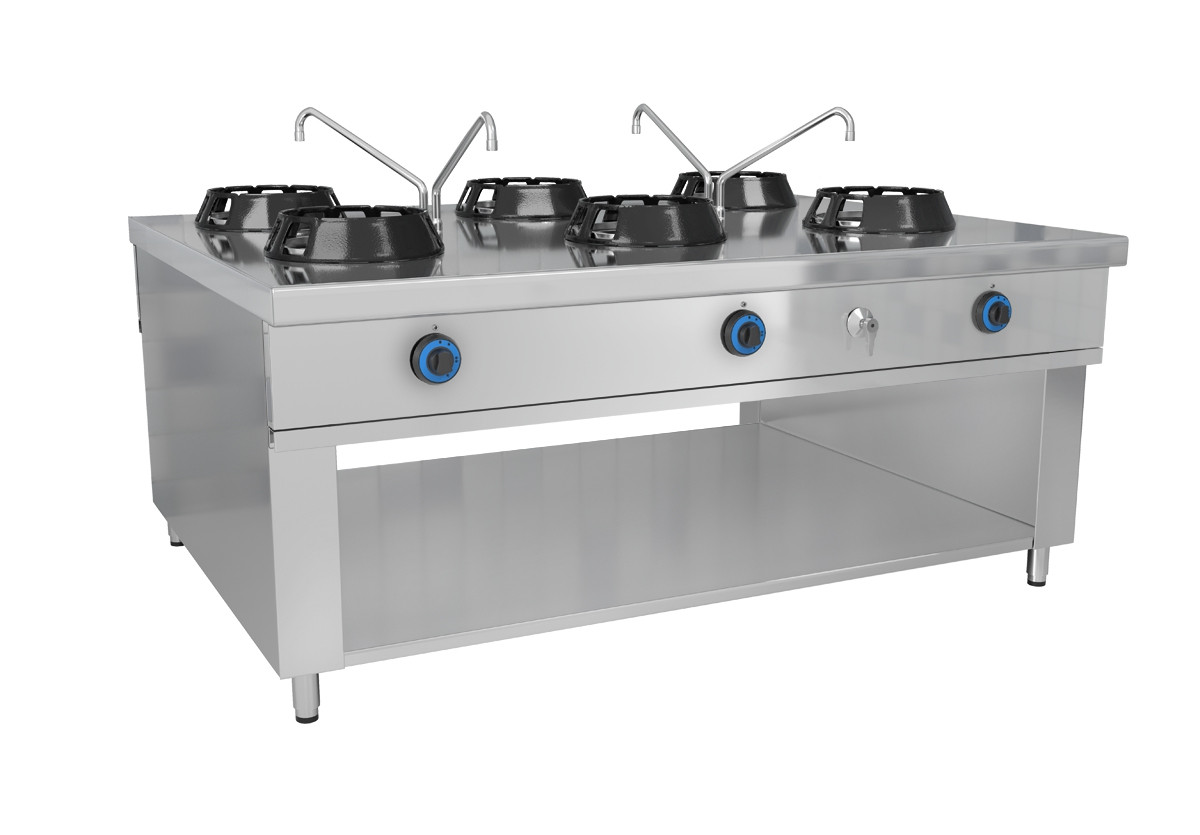 Газова плита Вок - з 6 конфорками - 84 кВт GGM Gastro GWHN1518