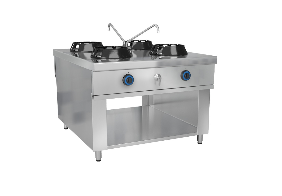 Газова плита Вок - з 4 конфорками - 56 кВт GGM Gastro GWHN1018
