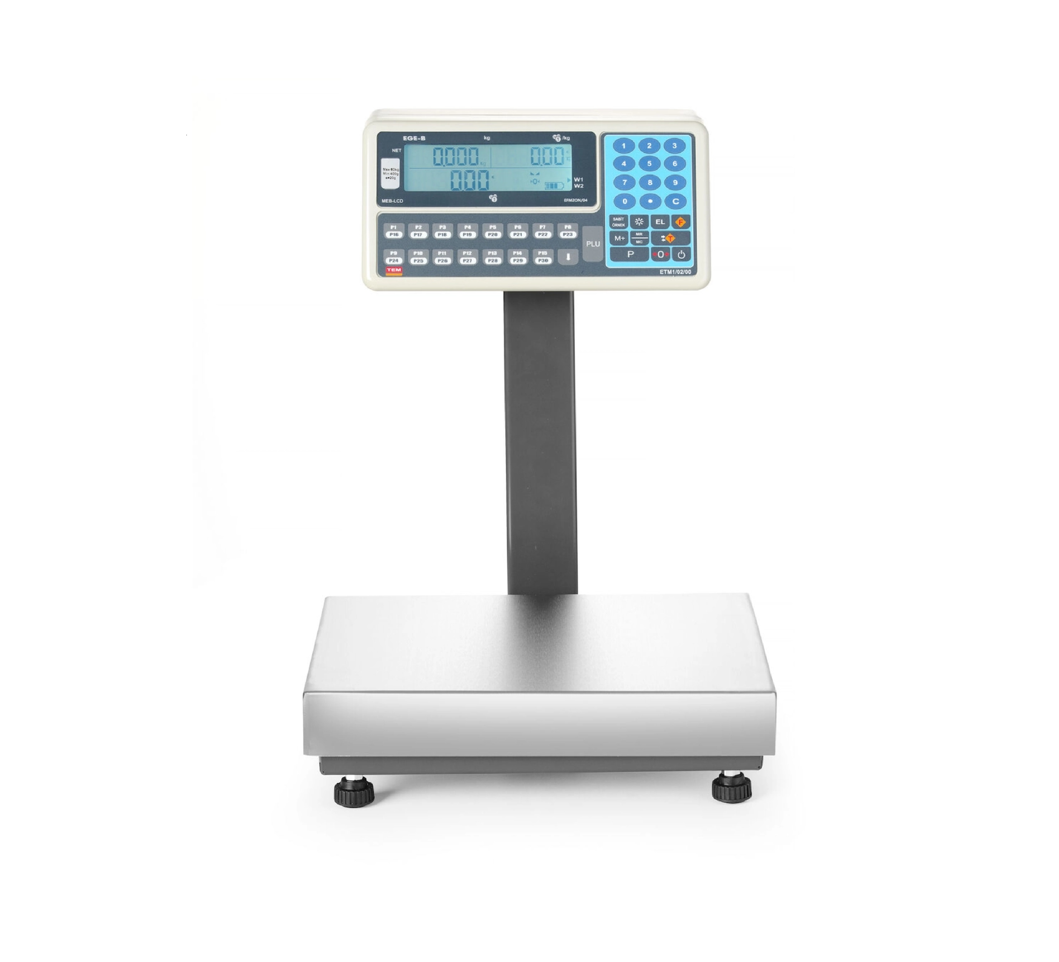 Весы LCD платформенные со столбиком и легализацией, 60 кг, 342x386x(H)499mm BE2CA028X035060 Hendi