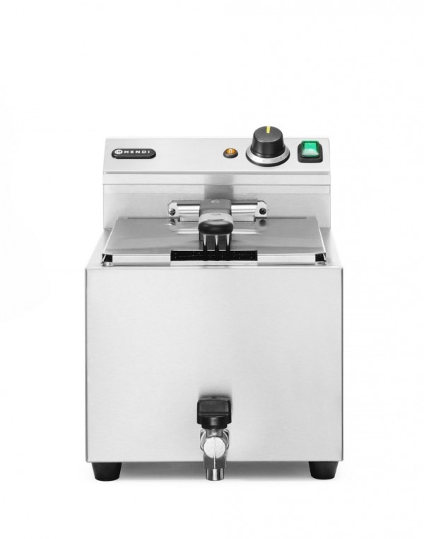 Фритюрница Hendi 209424 XL Profi Line со сливным краном, ручная, 10 л, 400 В, 6600 Вт, 302x687x(В)375 мм