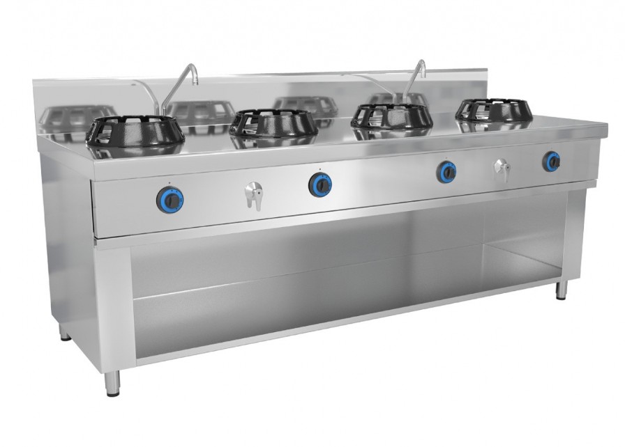 Газова плита Вок - з 4 конфорками - 56 кВт GGM Gastro GWHN2078