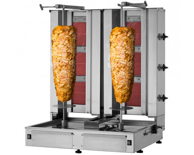 гриль для кебаба - 3+3 пальники - макс. 80 кг GGM Gastro DUK3+3-SB-N