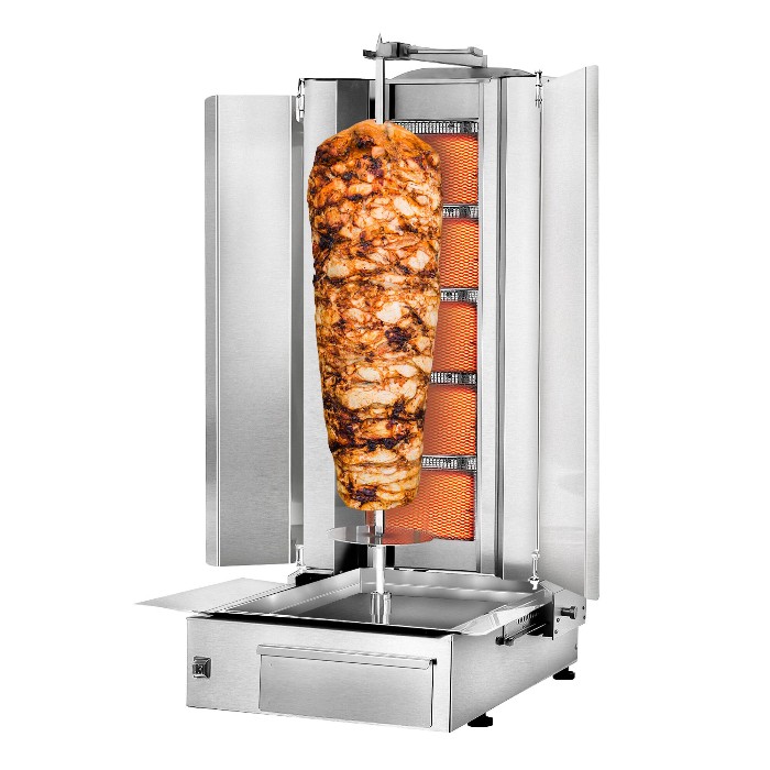 Гриль для кебабу – 5 пальників – макс. 80 кг GGM Gastro DUK5-SB-N