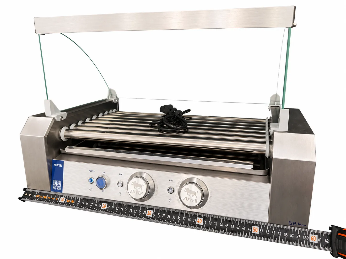 Гриль роликовый ZUVER Berlin Lux R2-9G с защитным стеклом 1350W