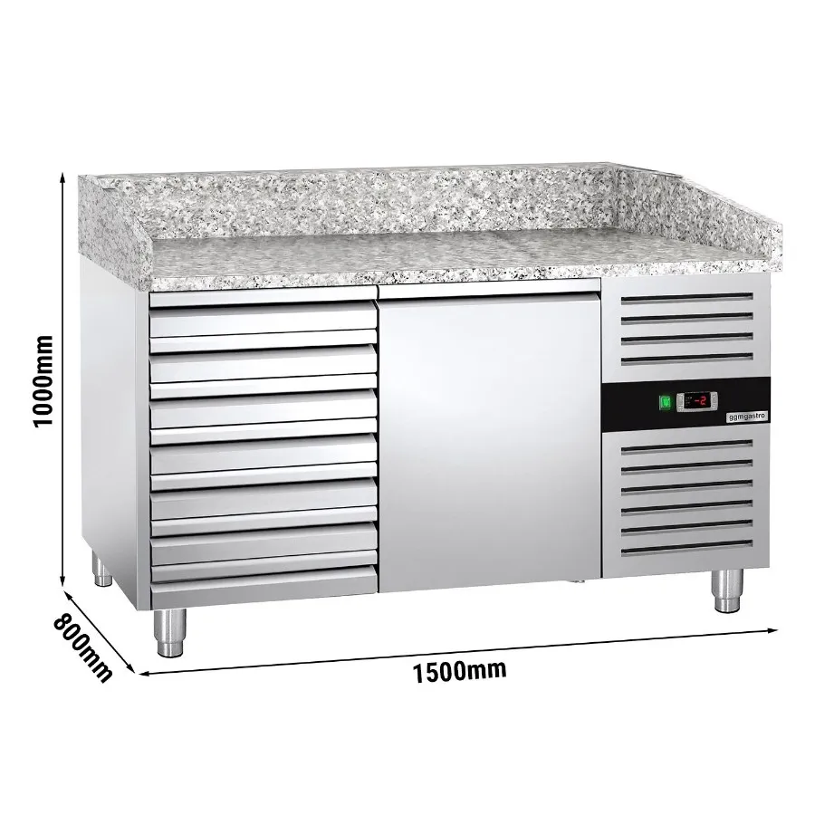 Холодильний стіл з бортом для піци PREMIUM - 1,5 x 0,8 m GGM Gastro POS158SND
