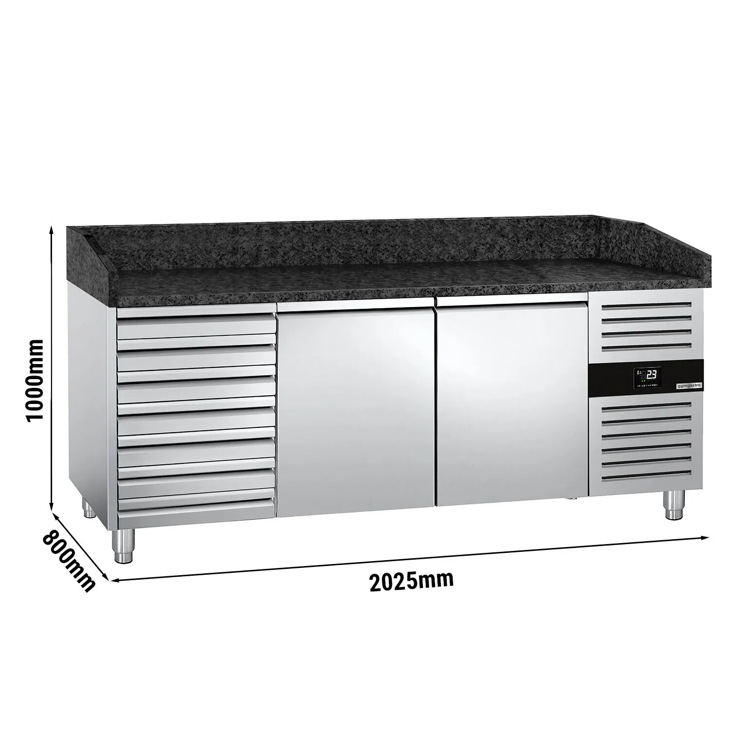 Холодильный стол для пиццы PREMIUM GGM Gastro POS208SSG