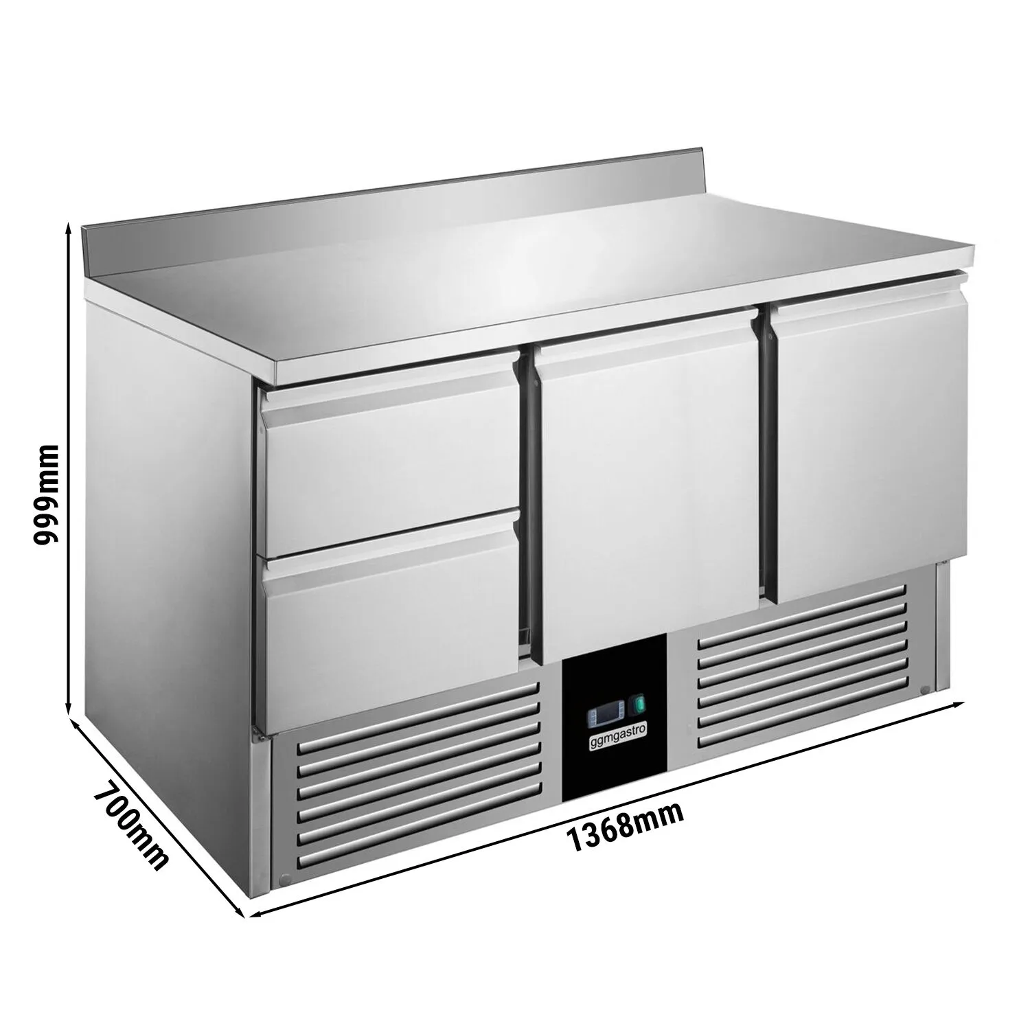 Холодильный стол с бортом PREMIUM - 1,37 x 0,7 m GGM Gastro SAG147EAND#SBG1212
