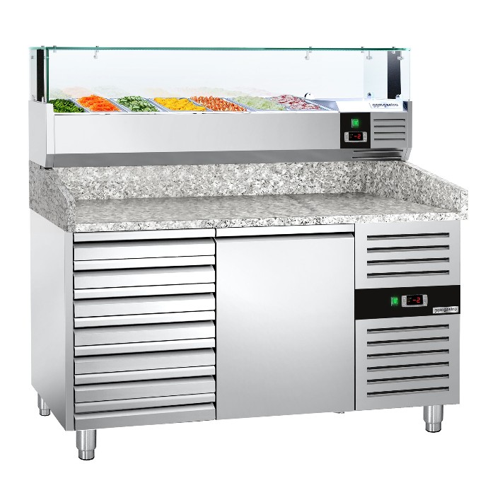 Холодильный стол для пиццы PREMIUM GGM Gastro POS158SND#AGS153LND