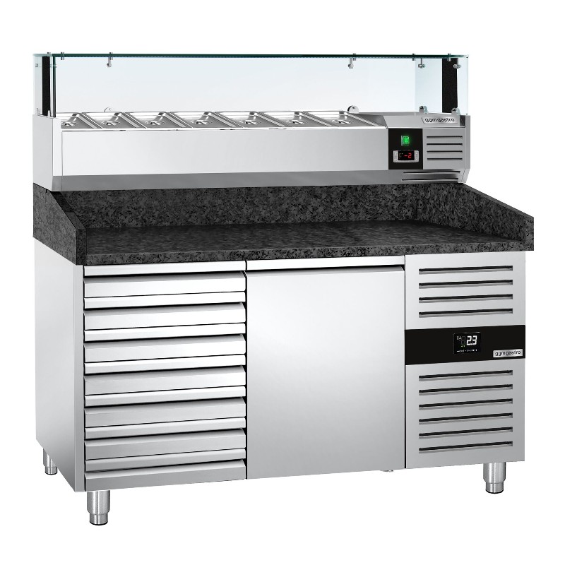 Холодильний стіл для піци 1,5x0,8 m GGM Gastro POS158SSG#AGS153LND