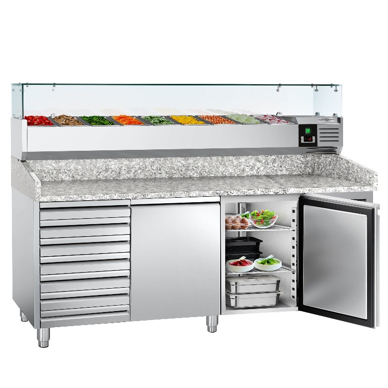 Холодильный стол для пиццы ECO 2,0 x 0,8 m GGM Gastro POS208SND#AGG203ND