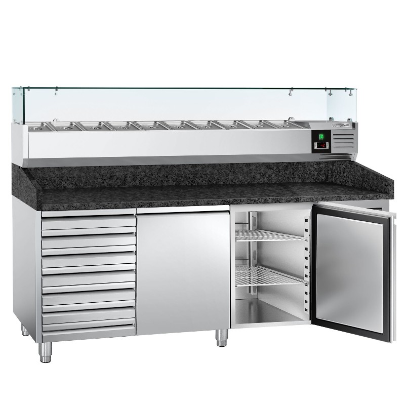 Холодильний стіл для піци PREMIUM GGM Gastro POS208SSG#AGG203ND