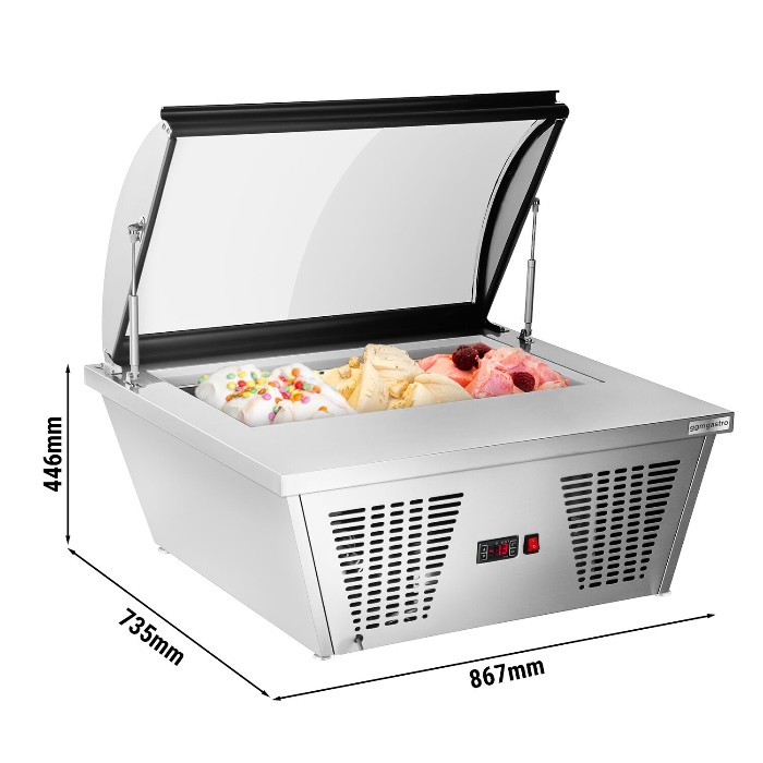 Вітрина для морозива - 4(контейнери) x 5 л GGM Gastro EAVNR67N