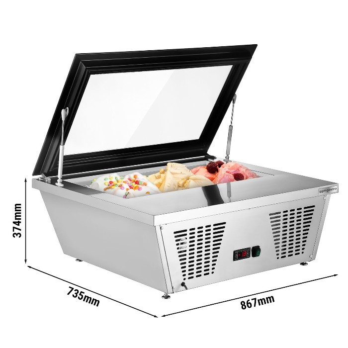 Вітрина для морозива - 4 (контейнери) x 5 л GGM Gastro EAVNR87N