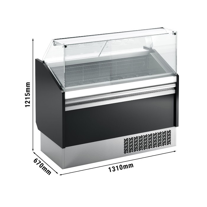 Вітрина для морозива 1,31 x 0,67 м - чорна GGM Gastro ESTI12S-S