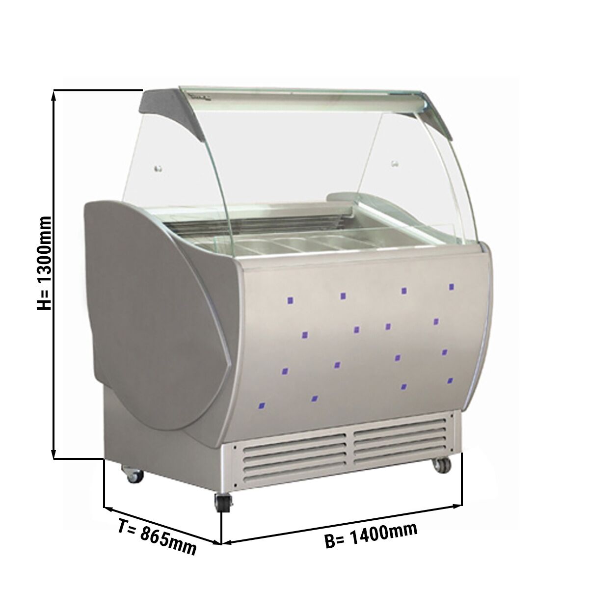 Вітрина для морозива 1,40 x 0,86 м GGM Gastro EVJ149N