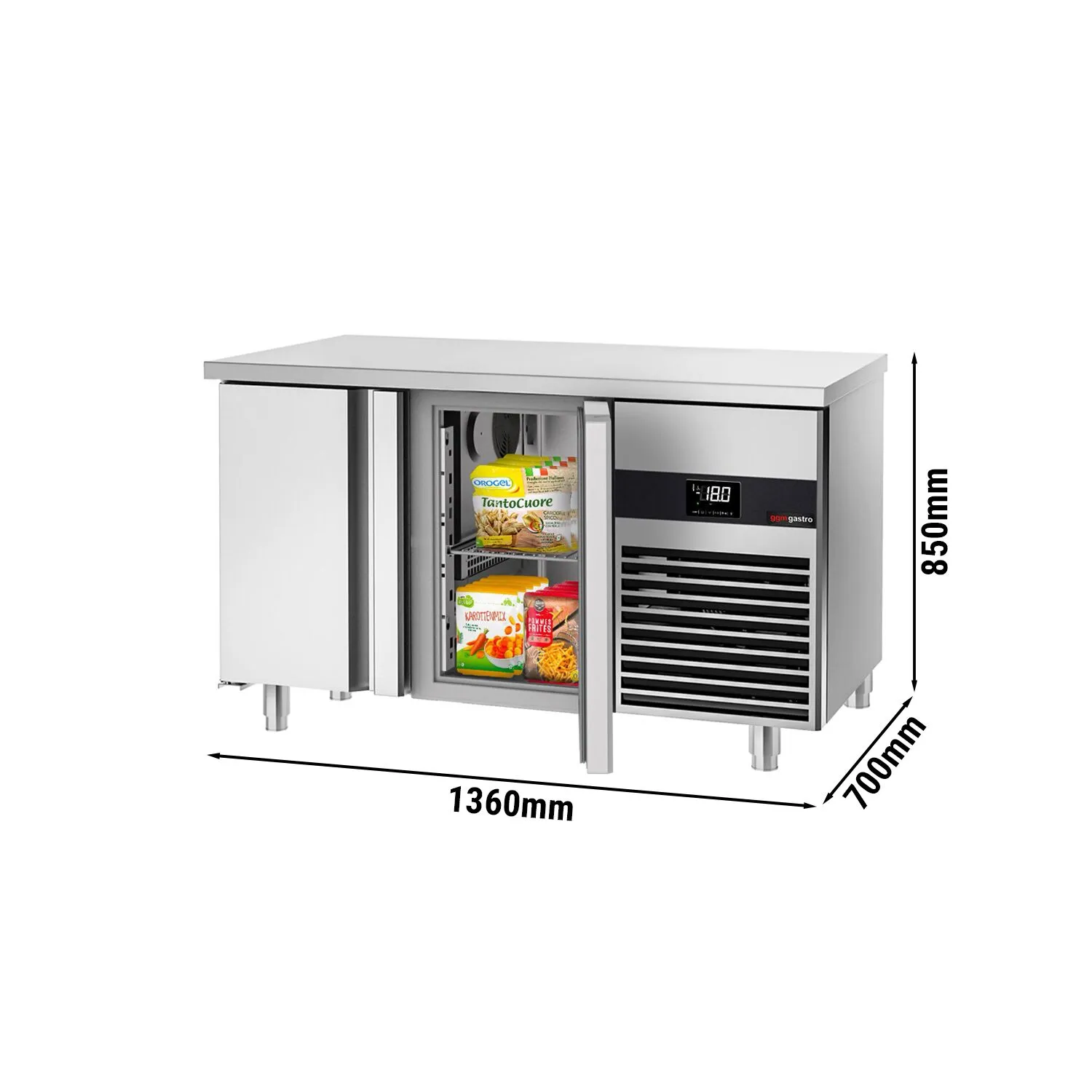 Морозильный стол PREMIUM - 1.4 x 0.7 m / 2 двери GGM Gastro GTF147ND-EF