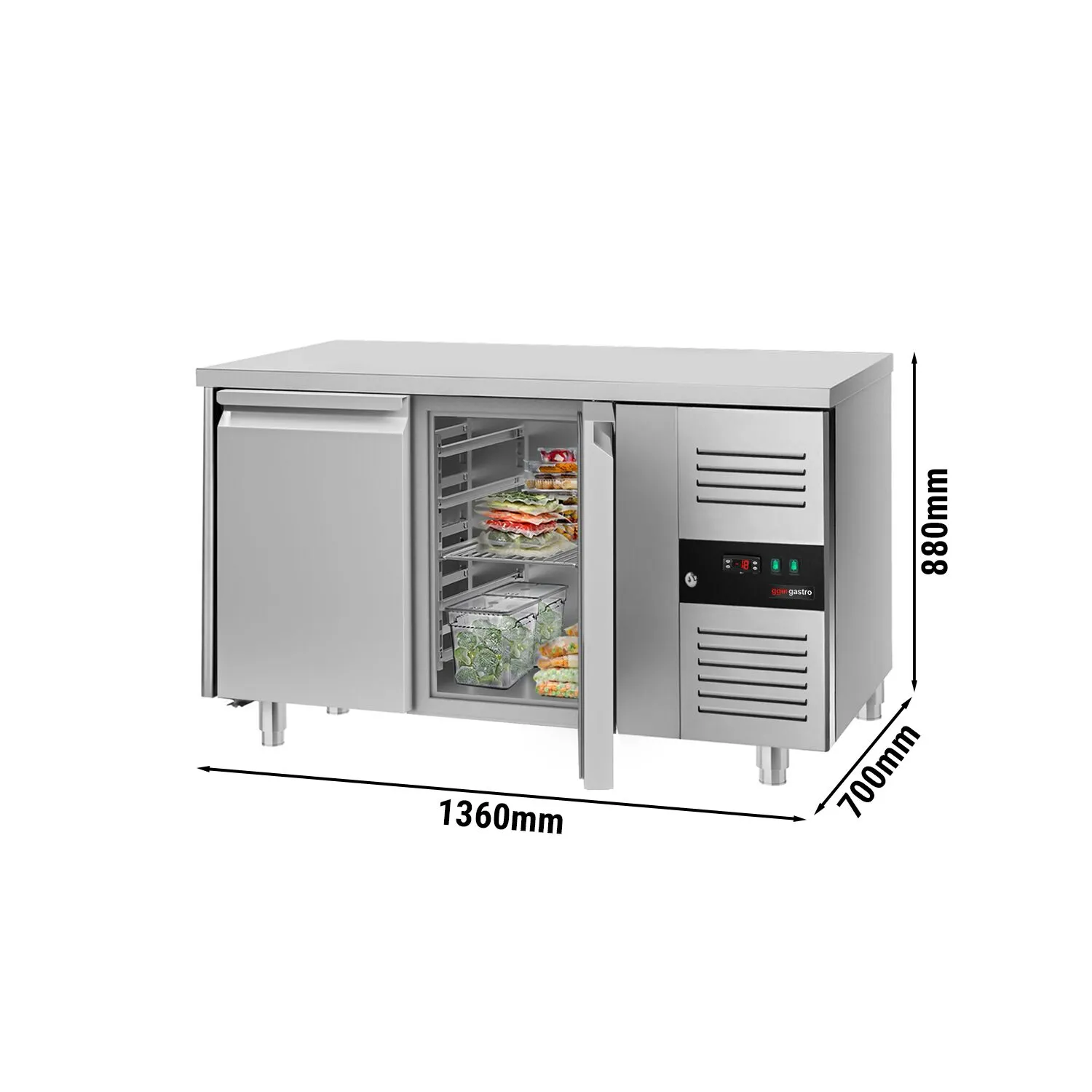 Морозильный стол ECO  1,36 x 0,7 m (2 двери) GGM Gastro GTS147ND