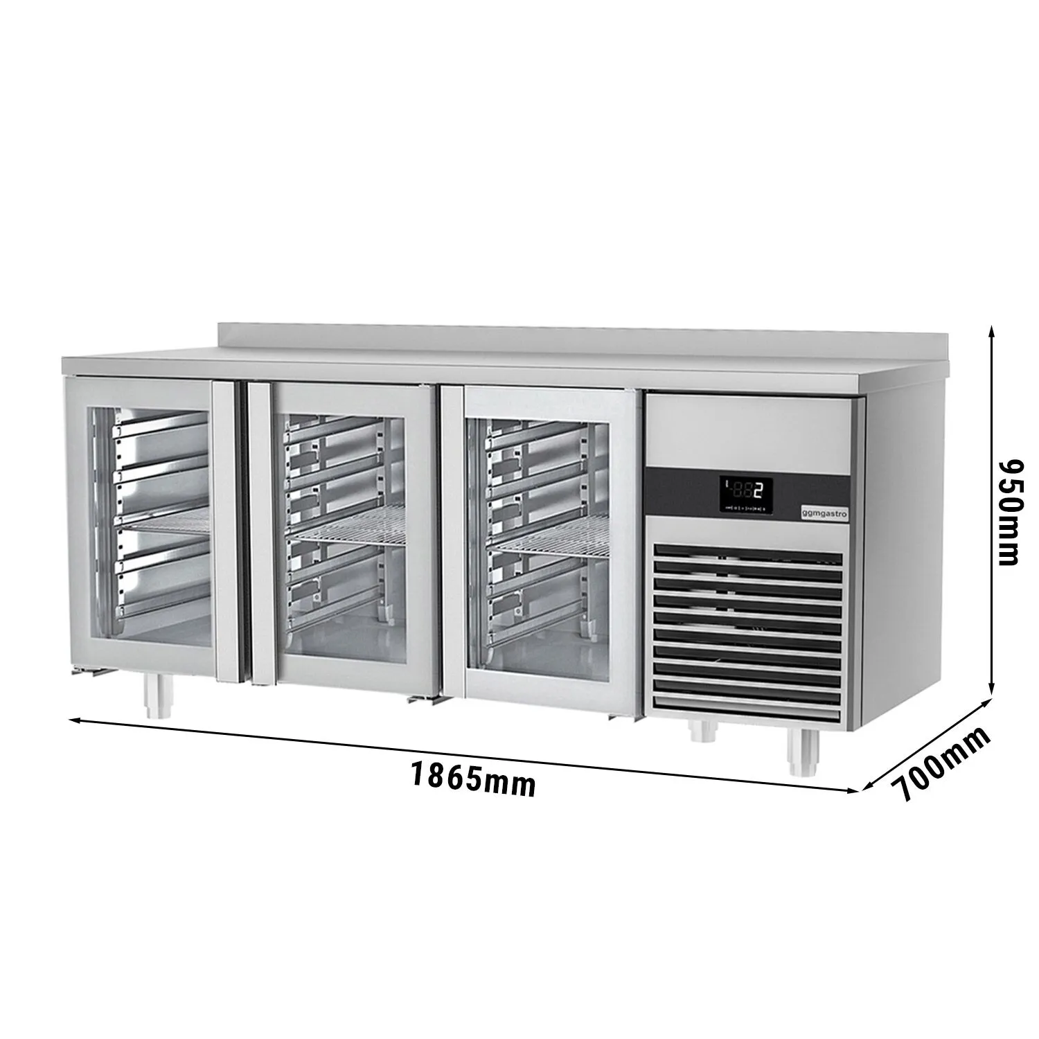 Холодильный стол с бортом PREMIUM - 1,86 x 0,7 м GGM Gastro KTF187AND-EF#3G