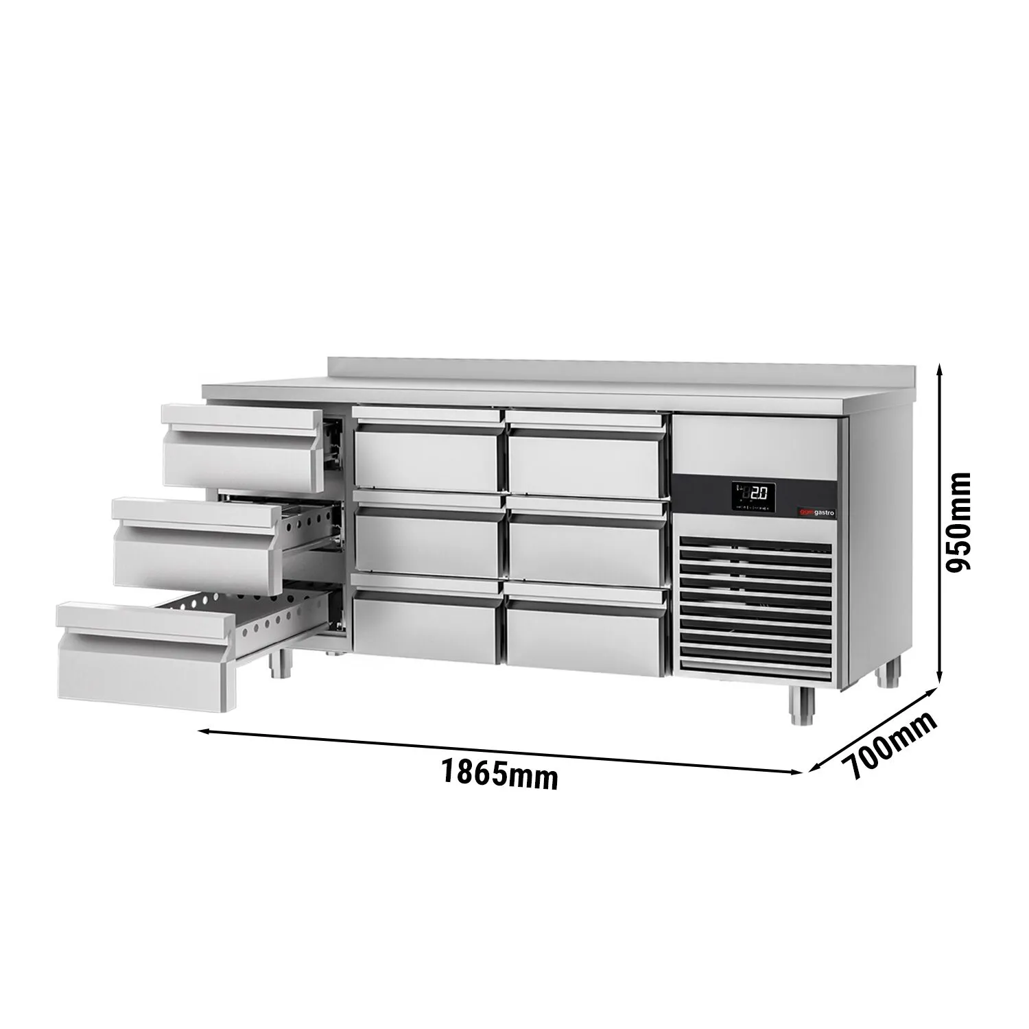 Холодильний стіл PREMIUM - 1.86 x 0.7 m GGM Gastro KTF187AND-EF#9S