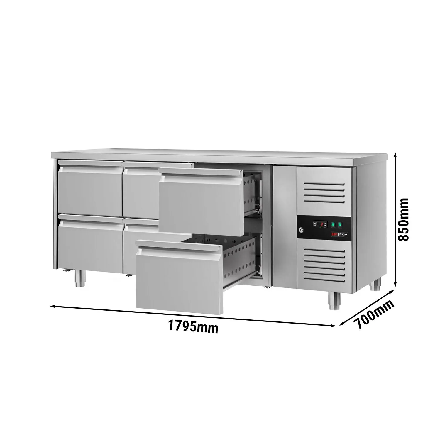 Холодильный стол ЕСО - 1,8 x 0,7 m 6 выдвиж.секции GGM Gastro KTS187ND#6S