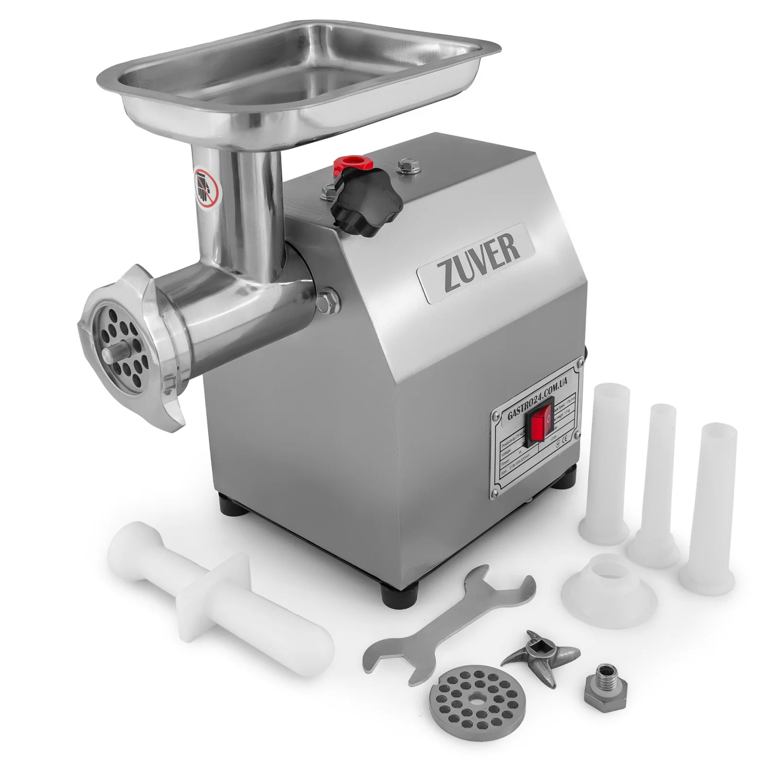 Мясорубка ZUVER Grinder LUX 600W мотор медный горловина нержавеющая сталь