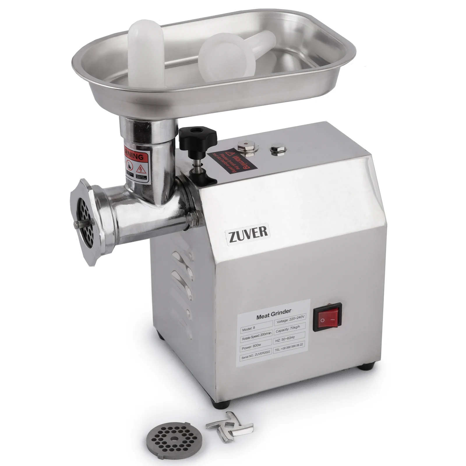 Мясорубка профессиональная ZUVER Grinder Profi Budget 600W мотор алюминий горловина из стали