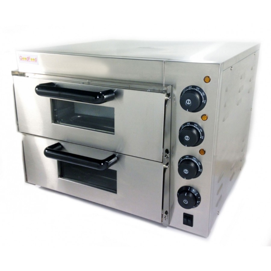 Печь для пиццы 4+4х20 электрическая GoodFood PO2 камера из нержавеющей стали