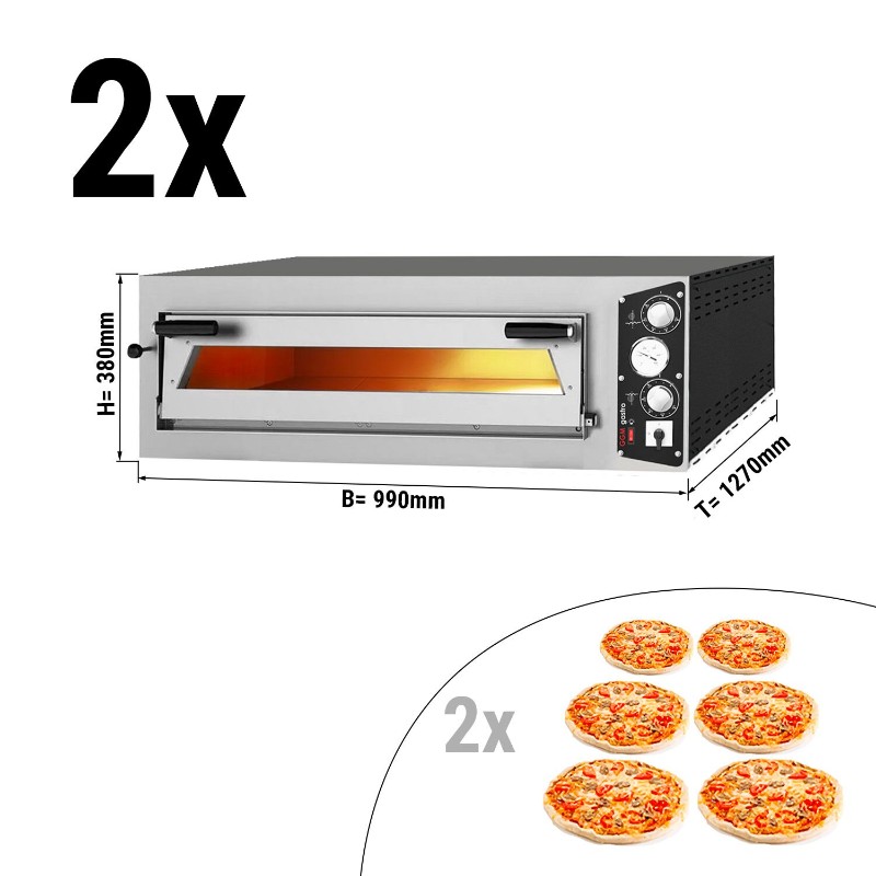 Печь для пиццы 6 + 6 x 35 см (глубиной) GGM Gastro PEP66T#2