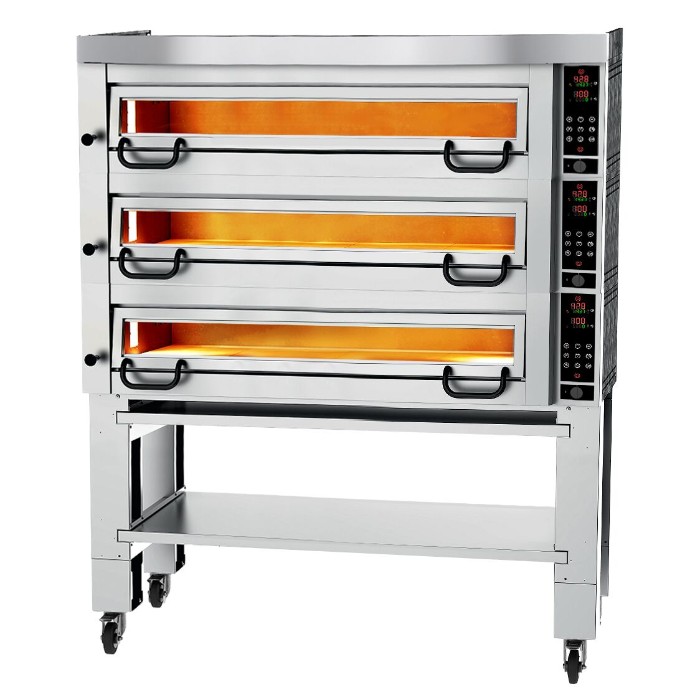Печь для пиццы, 9+9+9 х 34 см, 3 камеры GGM Gastro 3#POP934E#HP9#UG9