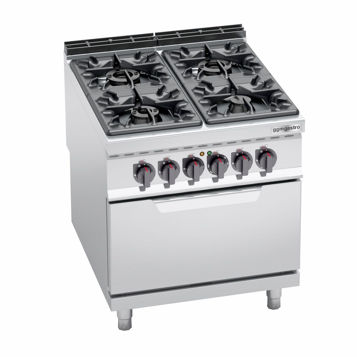 Плита газова з 4 конфорками GGM Gastro GHB899H+EB8S