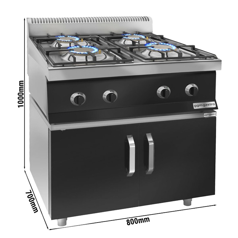 Плита газовая с 4 конфорками GGM Gastro GHK873M#GK866T