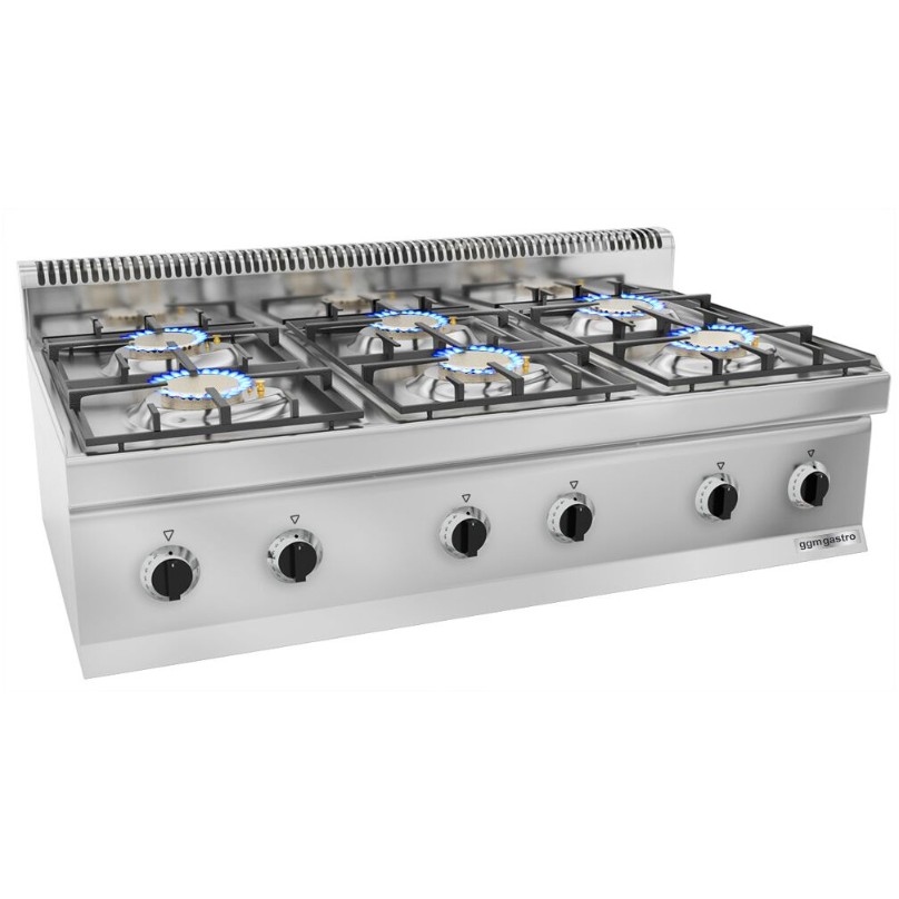 Плита газовая с 6 конфорками (36 кВт) с автоподжигом GGM Gastro GHK1200-E