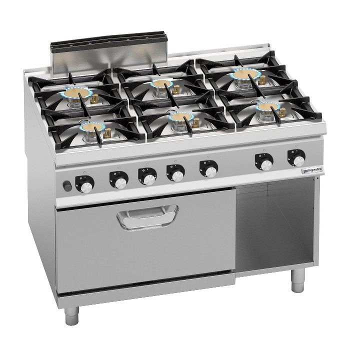 Плита газова з 6 конфорками GGM Gastro GHB1291+GB6