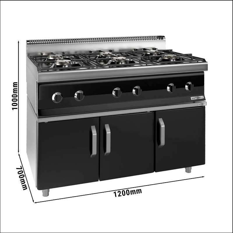 Плита газовая с 6 конфорками GGM Gastro GHK173M#GK126T