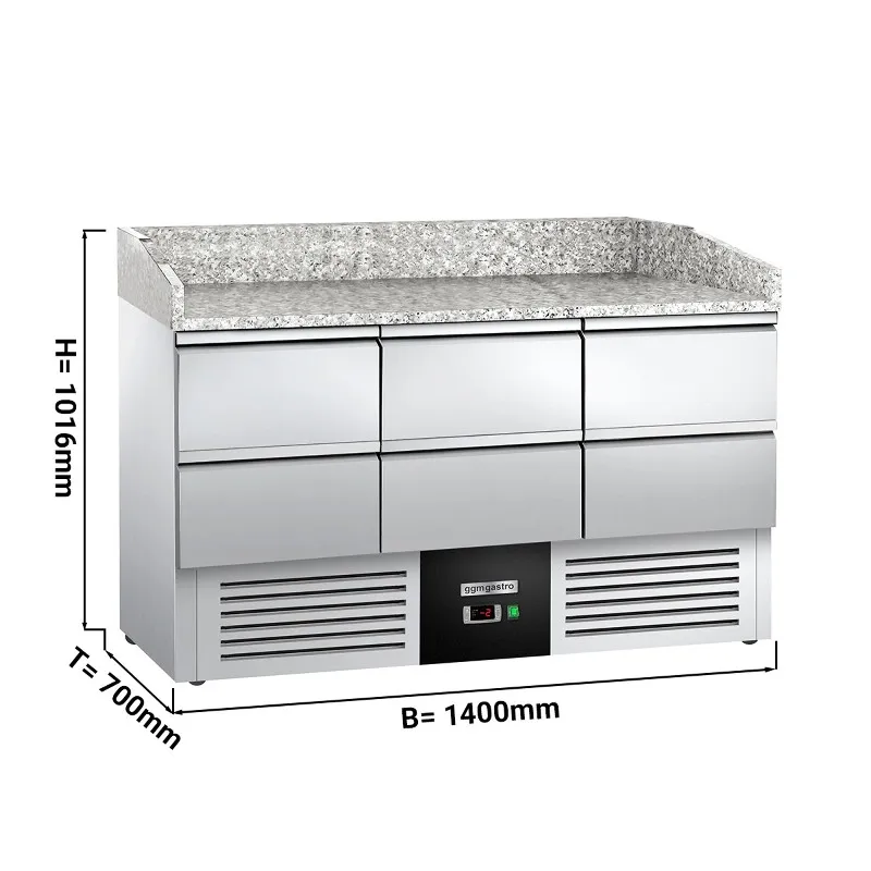 Холодильный стол c бортом PREMIUM 1,4 x 0,7 м GGM Gastro POG147ND#3#SBG1212