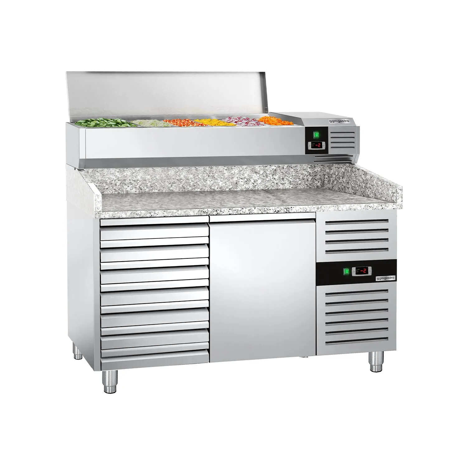 Стіл холодильний для піци PREMIUM GGM-Gastro POS158SND#AGG154END