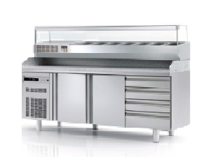 Стіл піцерійний Coreco FP80-200-R290+DRAWERS+CASTORS