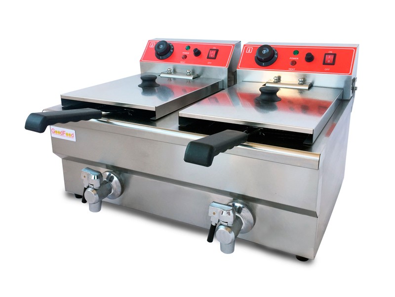 Фритюрница GoodFood двойная электрическая профессиональная EF88 кран